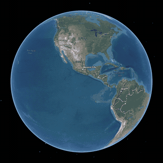 3D Map Explorer spinning 3D globe