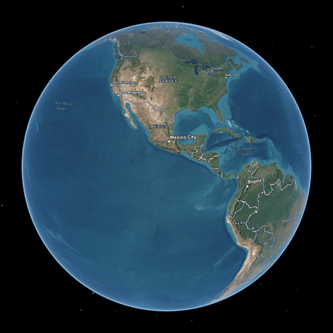 3D spinning globe view